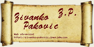 Živanko Paković vizit kartica